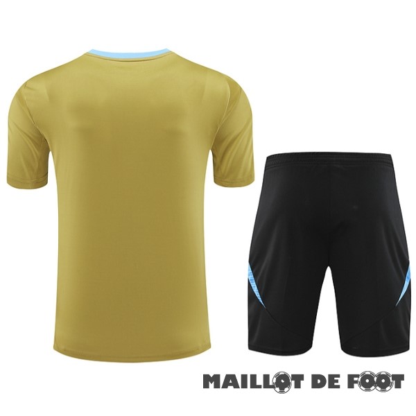 Foot Maillot Pas Cher Entrainement Ensemble Complet Argentine 2024 Jaune Noir