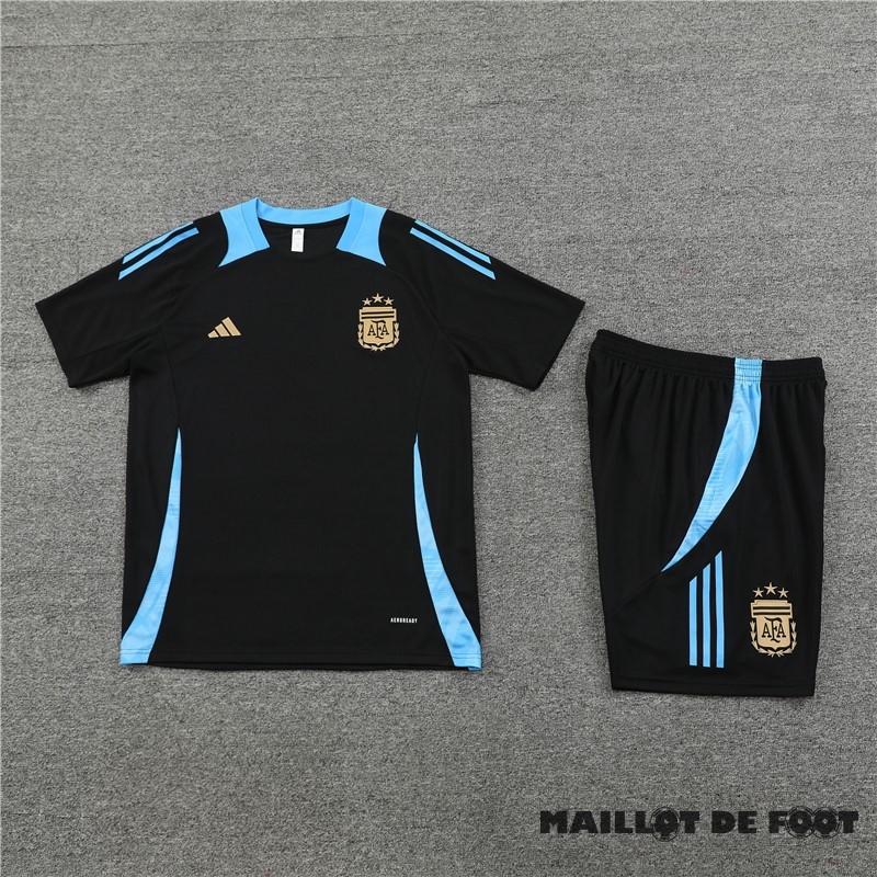 Foot Maillot Pas Cher Entrainement Ensemble Complet Argentine 2024 Noir III Bleu