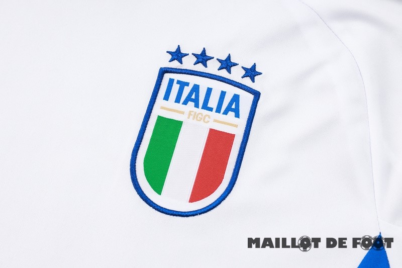 Foot Maillot Pas Cher Entrainement Ensemble Complet Italie 2024 Blanc Bleu Marine