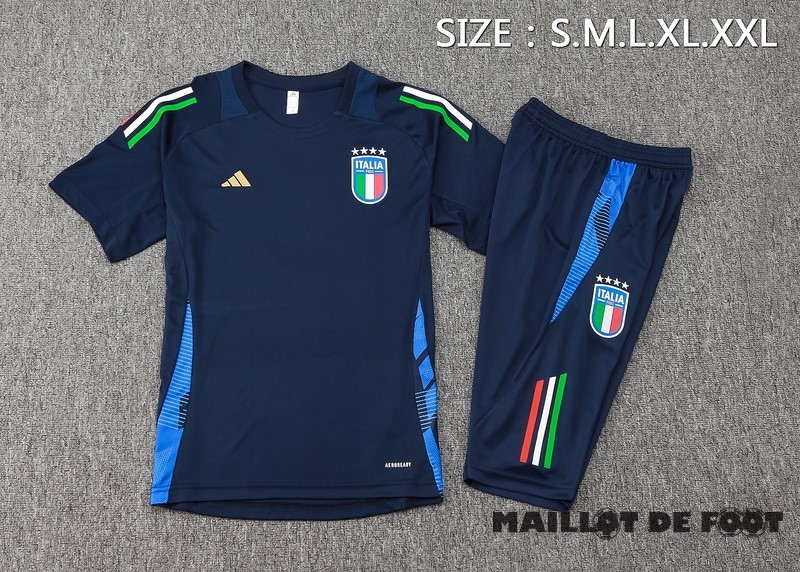 Foot Maillot Pas Cher Entrainement Ensemble Complet Italie 2024 Bleu Marine