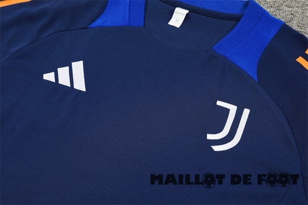 Foot Maillot Pas Cher Entrainement Ensemble Complet Juventus 2024 2025 Bleu Marine Orange