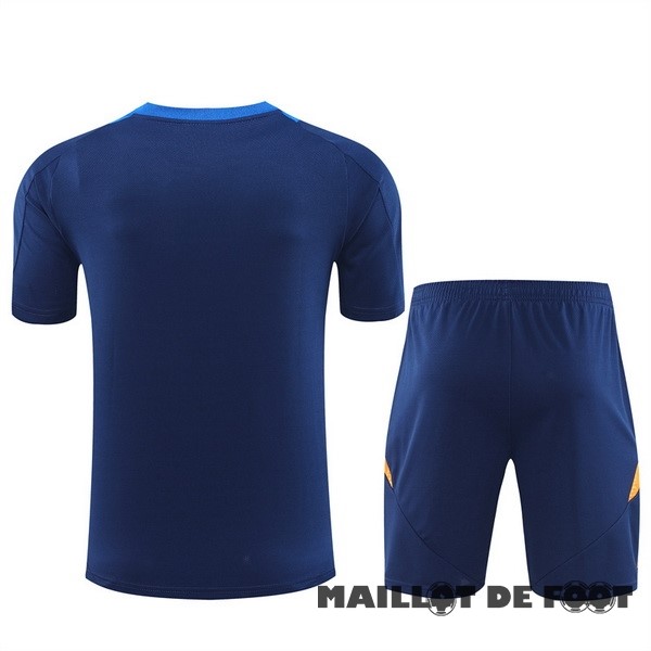 Foot Maillot Pas Cher Entrainement Ensemble Complet Juventus 2024 2025 Bleu Marine Orange