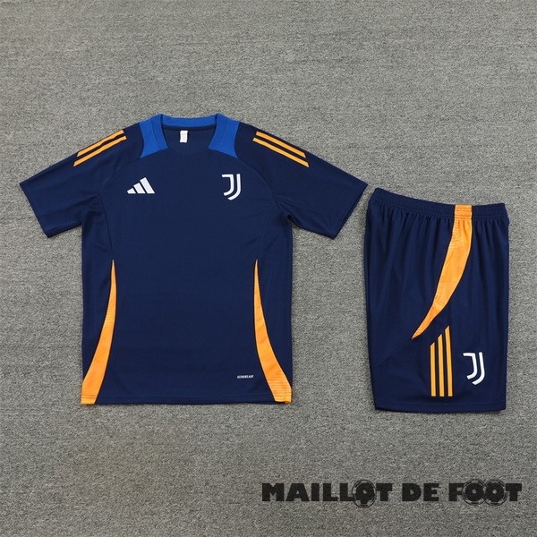 Foot Maillot Pas Cher Entrainement Ensemble Complet Juventus 2024 2025 Bleu Marine Orange