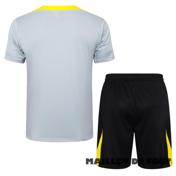 Foot Maillot Pas Cher Entrainement Ensemble Complet Liverpool 2024 2025 Gris Jaune Noir
