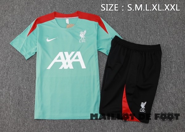 Foot Maillot Pas Cher Entrainement Ensemble Complet Liverpool 2024 2025 Vert Noir