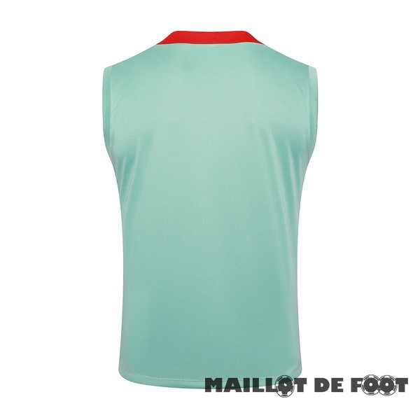 Foot Maillot Pas Cher Entrainement Sans ManchesLiverpool 2024 2025 Vert Blanc