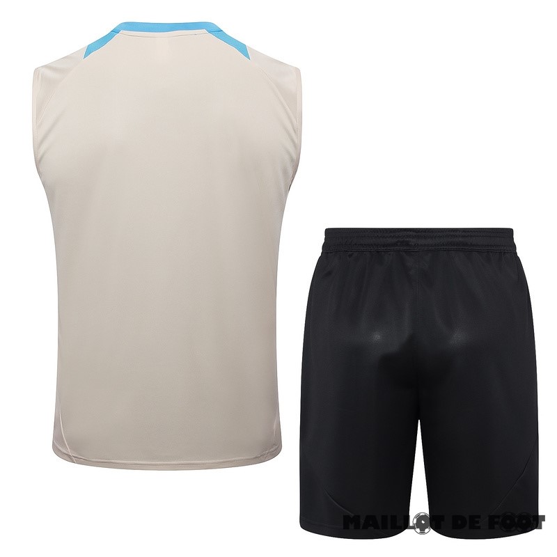 Foot Maillot Pas Cher Entrainement Sans Manches Ensemble Complet Argentine 2024 Jaune Bleu Noir