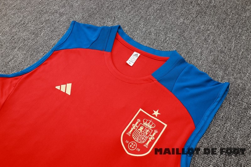Foot Maillot Pas Cher Entrainement Sans Manches Ensemble Complet Argentine 2024 Rouge Bleu