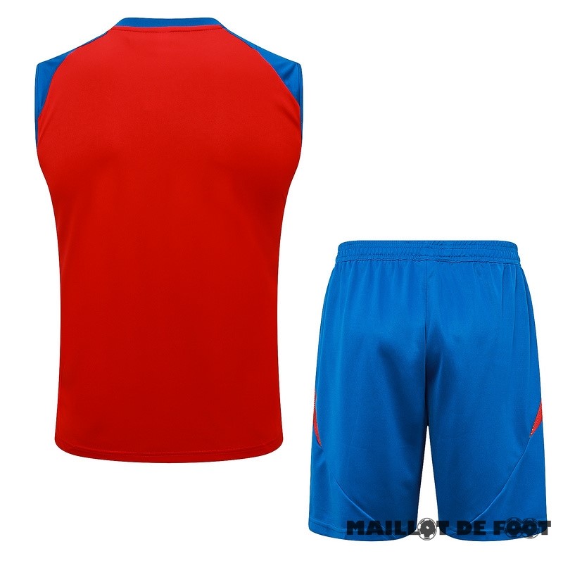 Foot Maillot Pas Cher Entrainement Sans Manches Ensemble Complet Argentine 2024 Rouge Bleu