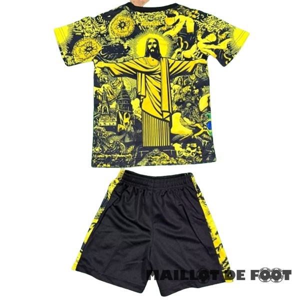 Foot Maillot Pas Cher Thailande Spécial Conjunto De Enfant Brésil 2024 Jaune
